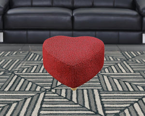Homeroots 25" Red Sherpa And Brown Specialty Ottoman Red  487853