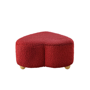 Homeroots 25" Red Sherpa And Brown Specialty Ottoman Red  487853