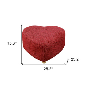 Homeroots 25" Red Sherpa And Brown Specialty Ottoman Red  487853