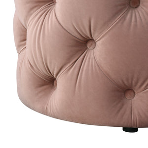 Homeroots 21" Blush Velvet Tufted Round Ottoman Blush,Velvet  487862