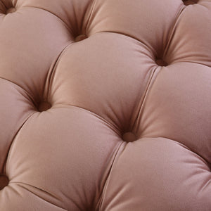 Homeroots 21" Blush Velvet Tufted Round Ottoman Blush,Velvet  487862
