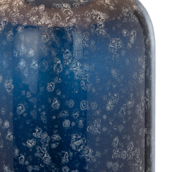 HomeRoots Set of Two 30" Blue Crystal Table Lamps with White Shades - Elegant, Modern Design for Any Room 487868