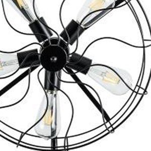 Homeroots 24" Black Industrial Fan Design Metal Table Lamp   487875