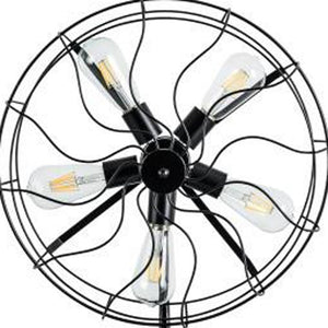 Homeroots 24" Black Industrial Fan Design Metal Table Lamp   487875