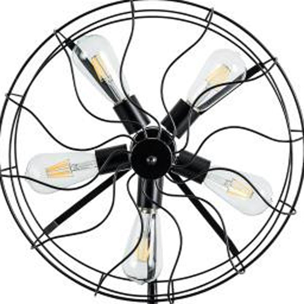 Homeroots 24" Black Industrial Fan Design Metal Table Lamp   487875