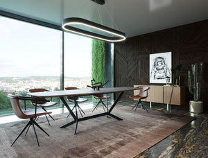 Homeroots 118" Gray And Black Ceramic And Metal Trestle Base Dining Table   487876