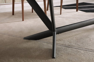 Homeroots 118" Gray And Black Ceramic And Metal Trestle Base Dining Table   487876