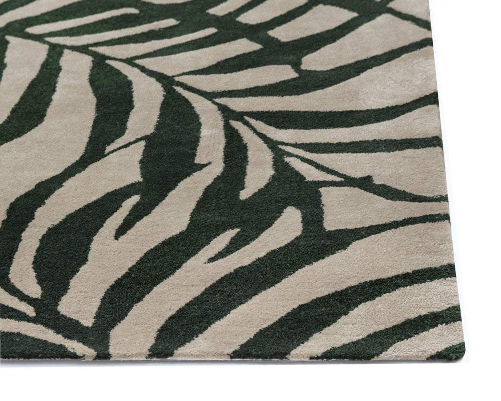 Sunpan PALMA Hand-Woven Rug in Green and Beige - 8' x 10' - Durable, Tropical Design for Indoor & Outdoor Use 108289