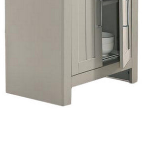 English Elm 3 Piece Gray Counter Height Kitchen Island Set with Cabinet Drawer for Dining Nook B056P416829