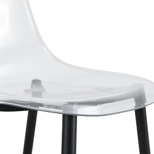 English Elm Table and Chair Set Marble Glass Top with Black Mdf Shelf Four Transparent Seats W1151S04663
