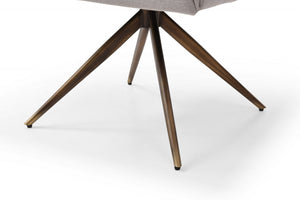 Homeroots Light Gray And Brass Upholstered Fabric Dining Arm Chair  Metal 487973