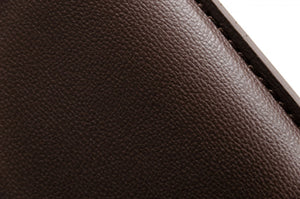 Homeroots Set Of Two Brown And Brass Upholstered Faux Leather Dining Side Chairs  Metal 487985