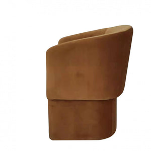 Homeroots Burnt Umber Upholstered Velvet Dining Arm Chair  Wood 487987