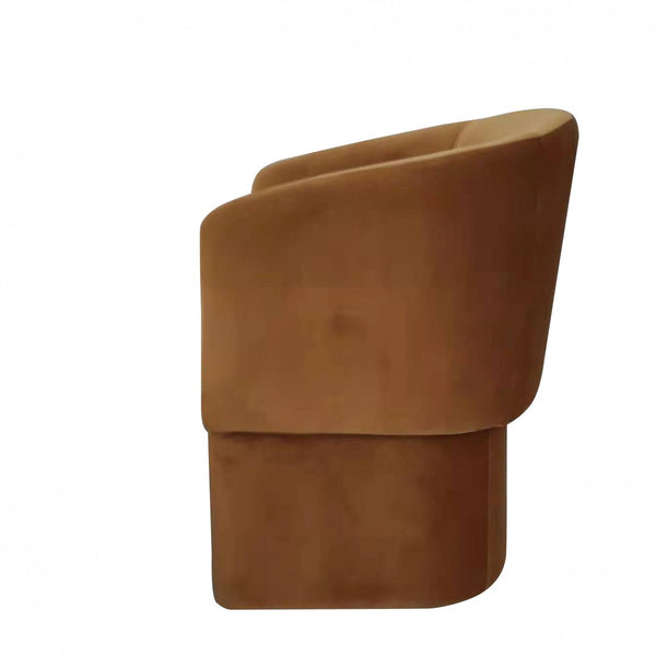 Homeroots Burnt Umber Upholstered Velvet Dining Arm Chair  Wood 487987