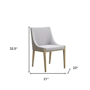 Homeroots Gray And Brass Upholstered Fabric Dining Side Chair  Metal 487988