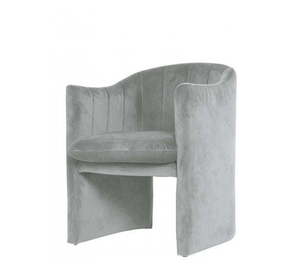 Homeroots Gray Upholstered Velvet Dining Arm Chair  Wood 487992