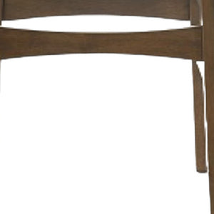 Homeroots Set Of Two Gray And Brown Upholstered Fabric Open Back Dining Side Chairs  Wood 487994