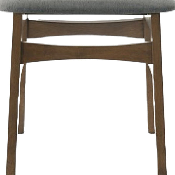 Homeroots Set Of Two Gray And Brown Upholstered Fabric Open Back Dining Side Chairs  Wood 487994