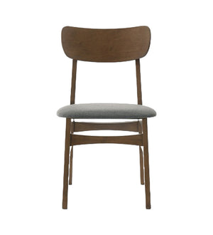 Homeroots Set Of Two Gray And Brown Upholstered Fabric Open Back Dining Side Chairs  Wood 487994