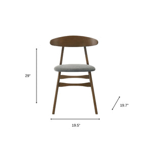 Homeroots Set Of Two Gray And Brown Upholstered Fabric Open Back Dining Side Chairs  Wood 487995