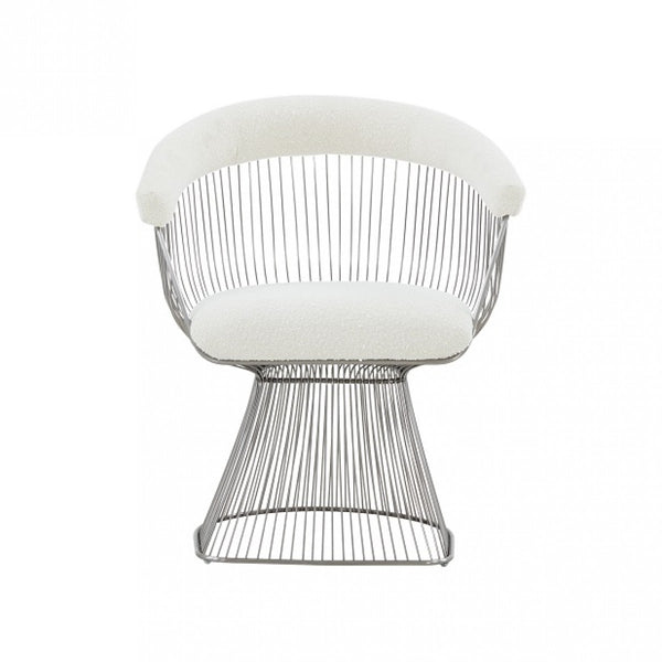 Homeroots White And Silver Fabric Steel Windsor Back Dining Side Chair  Steel 487999