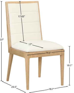 Bristol Cream Linen Textured Fabric Dining Chair 487Cream-C Meridian Furniture