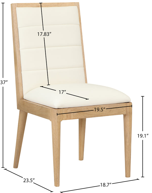 Bristol Cream Linen Textured Fabric Dining Chair 487Cream-C Meridian Furniture