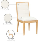 Bristol Cream Linen Textured Fabric Dining Chair 487Cream-C Meridian Furniture