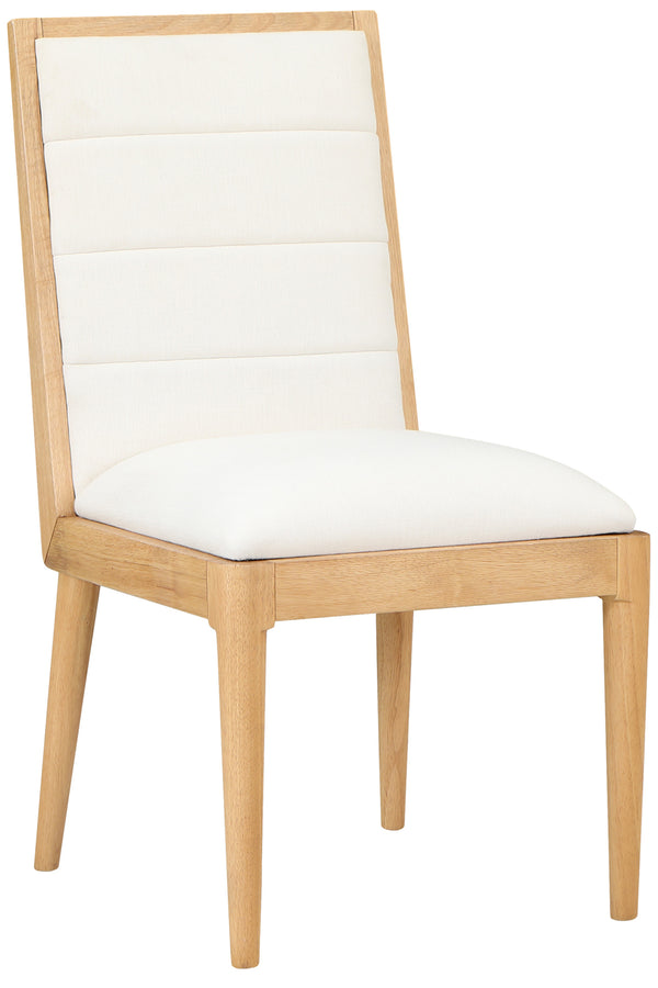 Bristol Cream Linen Textured Fabric Dining Chair 487Cream-C Meridian Furniture