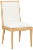 Bristol Cream Linen Textured Fabric Dining Chair 487Cream-C Meridian Furniture