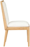 Bristol Cream Linen Textured Fabric Dining Chair 487Cream-C Meridian Furniture