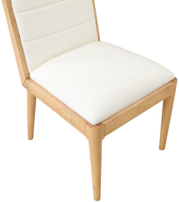 Bristol Cream Linen Textured Fabric Dining Chair 487Cream-C Meridian Furniture