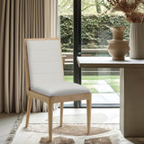 Bristol Cream Linen Textured Fabric Dining Chair 487Cream-C Meridian Furniture