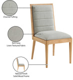 Bristol Grey Linen Textured Fabric Dining Chair 487Grey-C Meridian Furniture