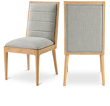 Bristol Grey Linen Textured Fabric Dining Chair 487Grey-C Meridian Furniture