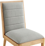 Bristol Grey Linen Textured Fabric Dining Chair 487Grey-C Meridian Furniture