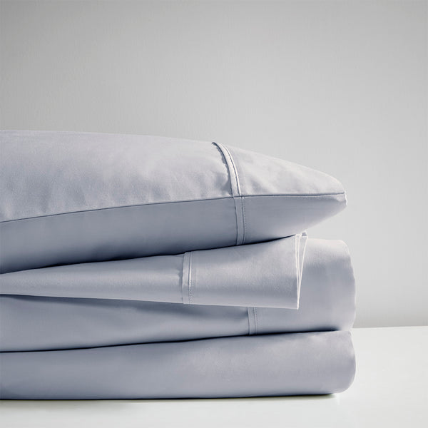 JLA Home Beautyrest - Cooling Cotton Blend Sateen Sheet Set - 600 TC, OEKO-TEX Certified, Moisture-Wicking, Deep Pocket Luxury Blue BR20-1004