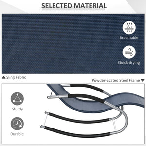 English Elm Outsunny Zero Gravity Rocking Chair - Durable Lounge Recliner With Detachable Pillow For Outdoor Relaxation W2225P200769-GIGA