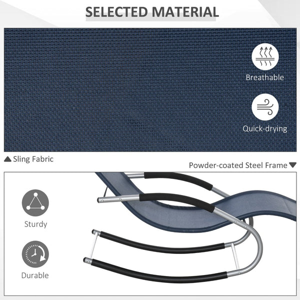 English Elm Outsunny Zero Gravity Rocking Chair - Durable Lounge Recliner With Detachable Pillow For Outdoor Relaxation W2225P200769-GIGA