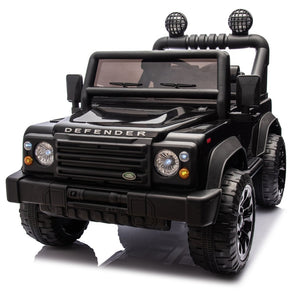 English Elm Licensed Land Rover Defender Ride on Car 24v Dual Motor with Parental Remote Black W1578P339065