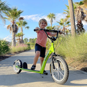 English Elm Aosom Kids Kick Scooter Steel Frame Inflatable Wheels Adjustable Handlebar Ages 5 Up W2225P249784
