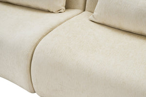 English Elm Boneless Curved Sofa with Chaise High Density Foam Three Seat Modern Living Room W3728S00005