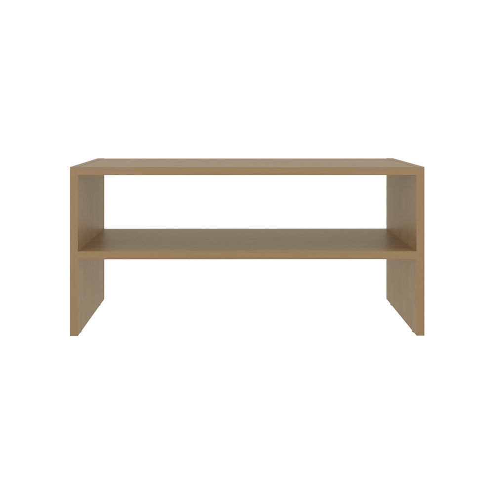 English Elm Natural Oak Low-Profile 2-Shelf Shoe Rack with Open Airflow, Compact 28.3" Width, Classic Grain Finish B062P380078