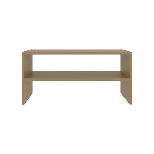 English Elm Natural Oak Low-Profile 2-Shelf Shoe Rack with Open Airflow, Compact 28.3" Width, Classic Grain Finish B062P380078