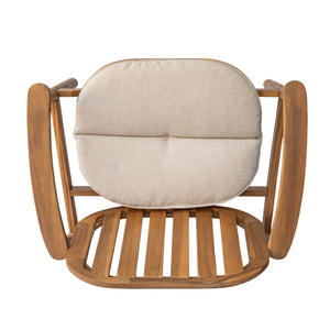English Elm Christopher Knight Home® - Meja Teak Club Chair Set of 2 with Beige Cushions — Acacia & Eucalyptus Wood, Sleek Outdoor Design N775P282498T