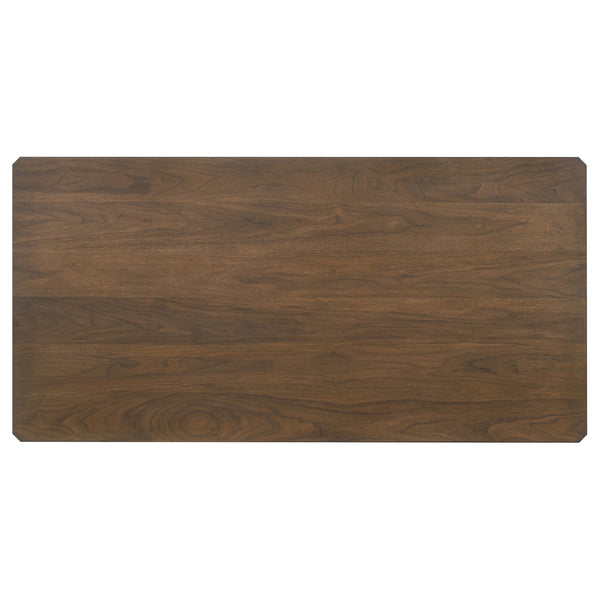 English Elm Breckenridge Walnut Rectangular Dining Table 70.75" Rustic Walnut Veneer Solid Support Elegant Design B062P331046