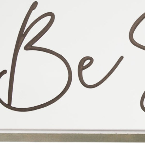 Homeroots 16" X 45" Brown And White Be Still And Know Solid Wood Wall Decor  Solid Wood 488044