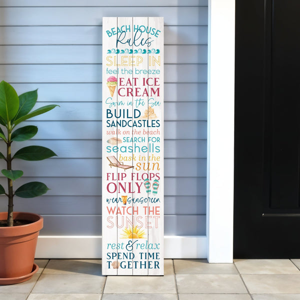 Homeroots 14" Blue And White Beach House Solid Wood Wall Decor - Stylish Art To Brighten Your Space!  Solid Wood 488052