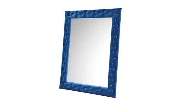 Homeroots 74" Blue Velvet Accent Mirror  Upholstered,Wood,Composite Wood 488089