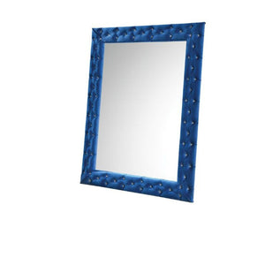Homeroots 74" Blue Velvet Accent Mirror  Upholstered,Wood,Composite Wood 488089